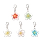 Подвесные украшения из сплава и стекла, с карабин-лобстерами , цветок