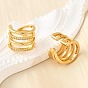 Латунные серьги-манжеты из прозрачного кубического циркония, многослойный с-образный