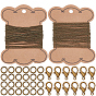 Kits de fabricación de collares de bricolaje, Incluye cable de latón de 10m y cadenas trenzadas., 100pcs anillos de latón de salto, 20 de las PC de la langosta de la aleación broches garra, 2 Uds carrete de cinta