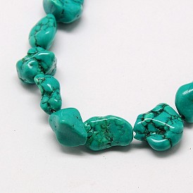 Nachahmung synthetischen Türkis Bead Stränge, gefärbte Chips Perlen, 14~18x11~13x6~10 mm, Bohrung: 1 mm, 15.5 Zoll
