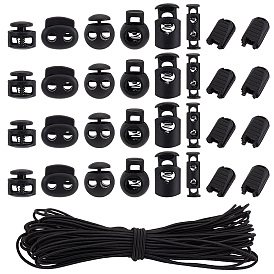 140шт 7 стили пластиковые пружинные шнуры замки, с полиэфирными эластичными шнурами толщиной 20 м.