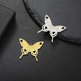 Stainless Ssteel Pendants, Laser Cut, Butterfly Charm