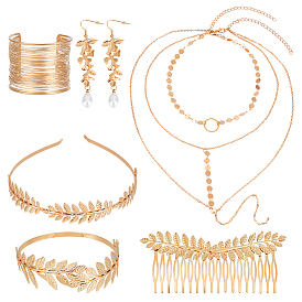 Драгоценность наборы, в том числе серьги-подвески из цинкового сплава с имитацией жемчуга, браслеты, гребни для волос, ободки и ожерелья