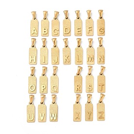 304 подвески из нержавеющей стали, золотые, прямоугольник с подвеской в виде буквы