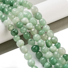 Natural Green Aventurine Beads Strands, Nuggets, Tumbled Stone