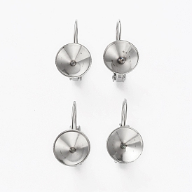 304 из нержавеющей стали выводы Leverback серьги, с стразами настройки