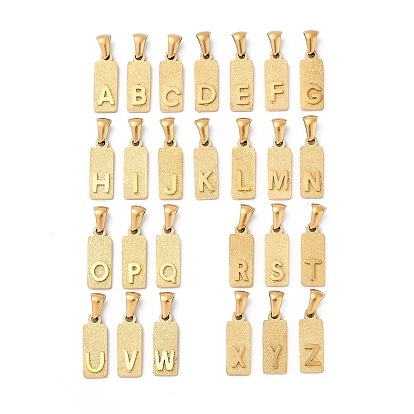 304 подвески из нержавеющей стали, золотые, прямоугольник с подвеской в виде буквы