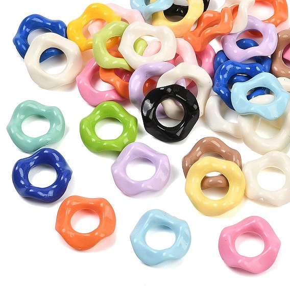 Непрозрачные акриловые бусины, кольцо