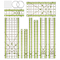 9Pcs Acrylic Sewing Ruler Template, Rectangle, with 2Pcs Iron Loose Leaf Book Binder Hinged Rings and 50pcs Silicone Mats