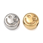 304 Stainless Steel Beads, Flat Round & Smiling Face