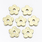 Placage à crémaillère perles d'espacement en alliage martelé, sans cadmium et sans nickel et sans plomb, fleur