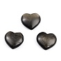 Pierre d'amour de coeur d'obsidienne d'éclat doré naturel, pierre de palme de poche pour équilibrer le reiki