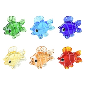 6 шт 6 цвета бусины лэмпворк ручной работы, рыба