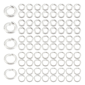 250шт. 5 размеры, покрытие для стеллажей, латунь, открытые соединительные кольца, круглые, долговечный