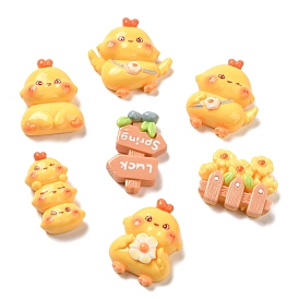 Opaque Resin Decoden Cabochons, Cute Chick Mixed Shapes