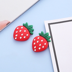 Opaque Resin Decoden Cabochons, for Hair Accessories, Strawberry