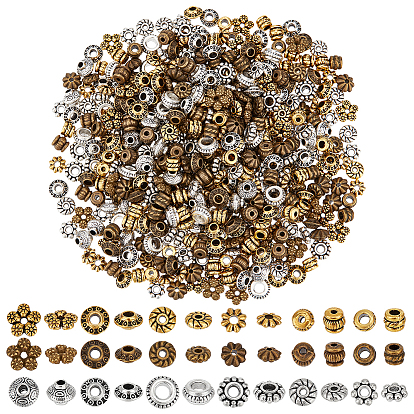 540 шт 18 стиль бусины-распорки сплава тибетского стиля, без кадмия и без свинца, разнообразные