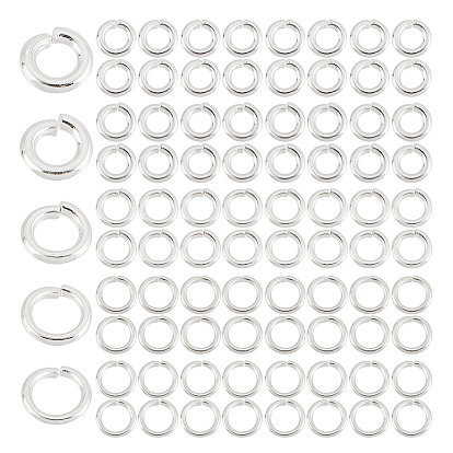 250шт. 5 размеры, покрытие для стеллажей, латунь, открытые соединительные кольца, круглые, долговечный