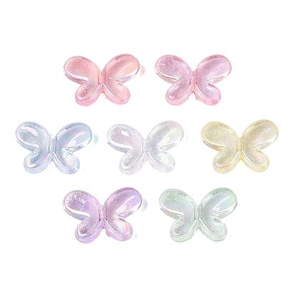 Transparent Plastic Beads, Butterfly, AB Color Plated