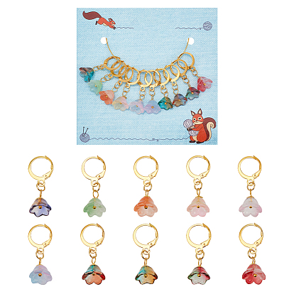 Маркеры петель для стеклянных подвесок в виде цветка, подвески крючком, маркер с замком и кольцом с подвеской в виде винного бокала