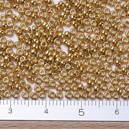 MIYUKI Round Rocailles Beads, Japanese Seed Beads, Galvanized
