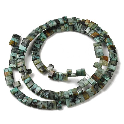 Natural African Turquoise (Jasper) Beads Strands, 2-Hole, Rectangle