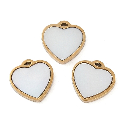 Ионное покрытие (ip) 304 брелоки из нержавеющей стали, с паве-ракушкой, шарма сердца