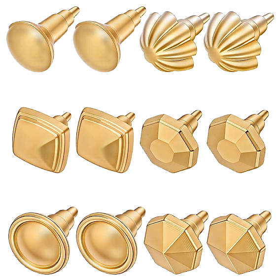 12 piezas 6 estilos tiradores de cajones de aleación para gabinetes, dorado
