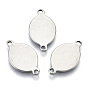201 Stainless Steel Links Connectors, Stamping Blank Tag, Laser Cut, Oval