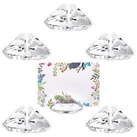 Gorgecraft 6 Pcs Quartz Crystal Message Clip, Memo Note Photo Stand Holder, Card Clips, For Wedding Decoration, Diamond Shape