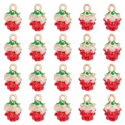 40 шт. позолоченные эмалевые подвески из сплава, клубника