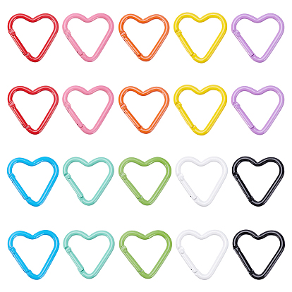 20PCCS 10 Цветные пружинные затворные кольца из алюминиевого сплава, сердце