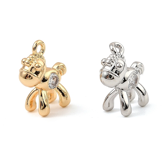 Латунные микропаве прозрачные кубические циркониевые подвески, собачий шарм