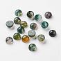 Natural Moss Agate Cabochons, Half Round/Dome, Sea Green