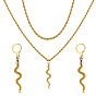 Chic Serpentine Earrings and Necklace Set for Wedding, Creative Metal Jewelry Duo