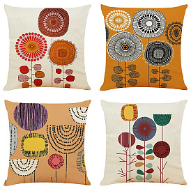 Colorful hand-painted elements Cotton linen car pillow cover Sofa cushion Home pillow