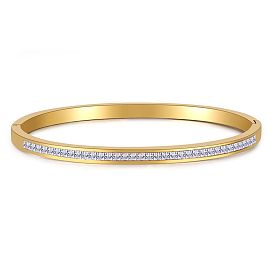 Stainless Steel Bracelet with Diamond Inlay - Simple and Fashionable Couple Bracelet