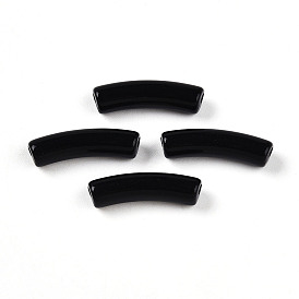 Двухцветные акриловые бусины, бусы из искусственного камня, изогнутая трубка