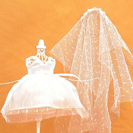 Cellucotton Doll Clothes, 16cm BJD Doll Girl Wedding Dress, Bridal Dress
