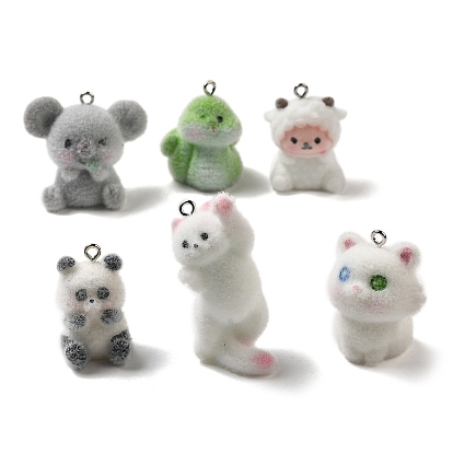 Кулоны из флокированной смолы, с железной платиной петлей