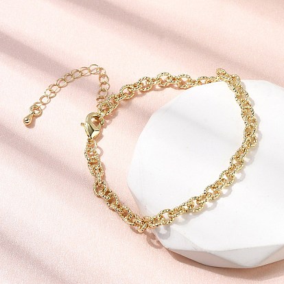 Латунный цепной браслет для женщин, стойки покрытие, без свинца и без кадмия, долговечный