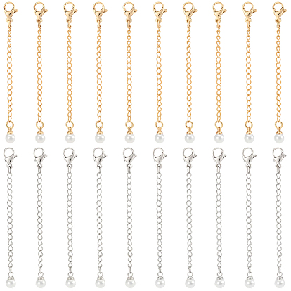 20 шт. 2 цвета латунь конец с цепочкой, с абс пластмассовой имитационной жемчужиной