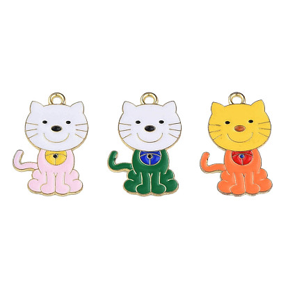 Crémaillère placage pendentifs en émail d'alliage, sans cadmium et sans plomb, cat, or et de lumière