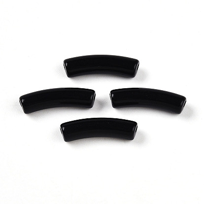 Двухцветные акриловые бусины, бусы из искусственного камня, изогнутая трубка