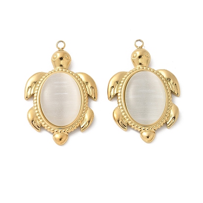 Подвески кошачий глаз, прелести черепахи, с 304 вывод из нержавеющей стали, ионное покрытие (ip)