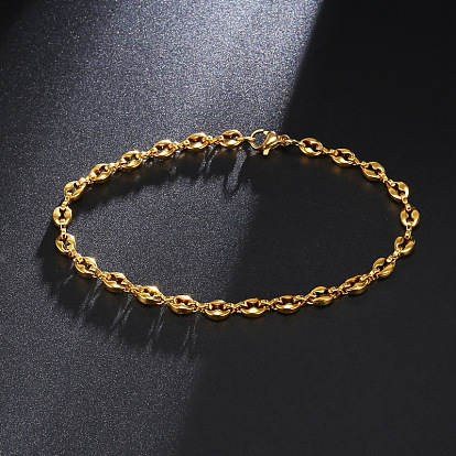 304 браслеты из нержавеющей стали с кофейными зернами для мужчин и женщин