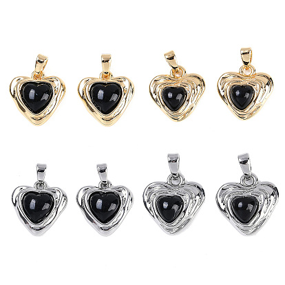 Латунь прелести, со стеклом, сердце