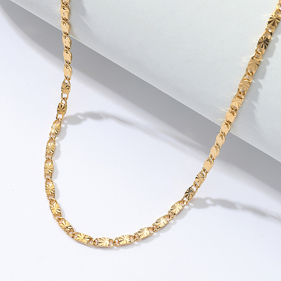 Модные и универсальные женские ожерелья-цепочки с овальными звеньями из латуни