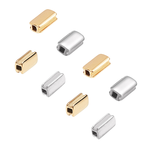 304 Stainless Steel Beads, Ion Plating (IP), Rectangle