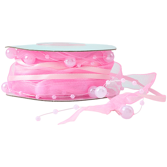 Лента из полиэфирных и пластиковых бусин, для аксессуаров для одежды, украшение подарка